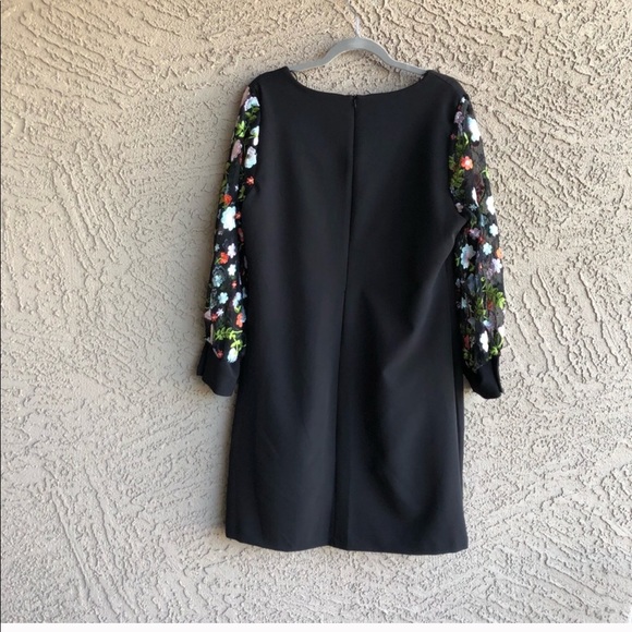 Embroidered Mesh Sleeve Dress - Picture 4 of 6